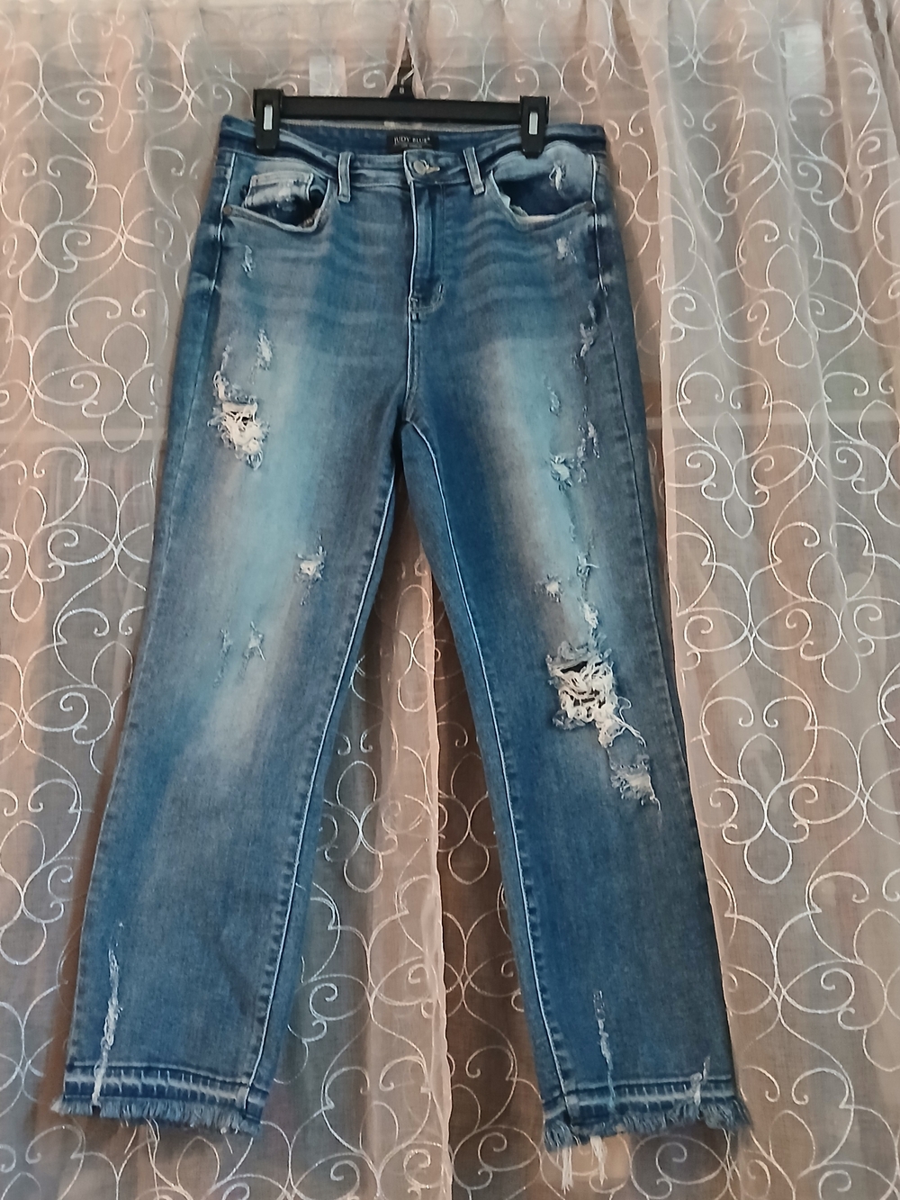 Judy Blue Distressed High-Rise Women's Blue Jeans